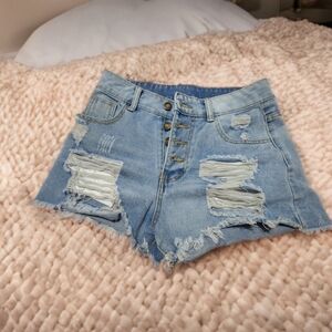 Distressed Jean Shorts